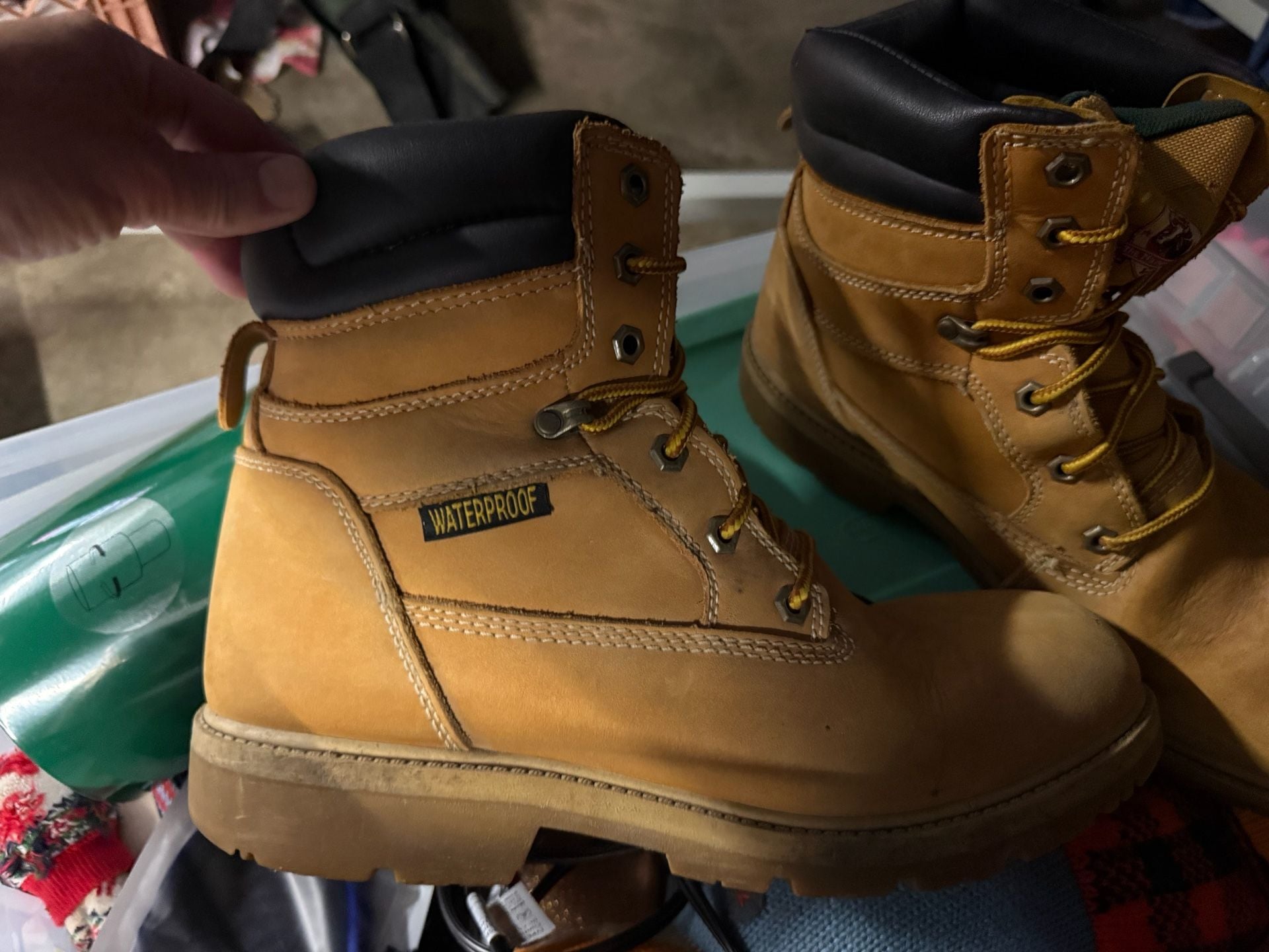 Brahma Hubert Waterproof Work Boots Size 12 XW Wheat Leather 2