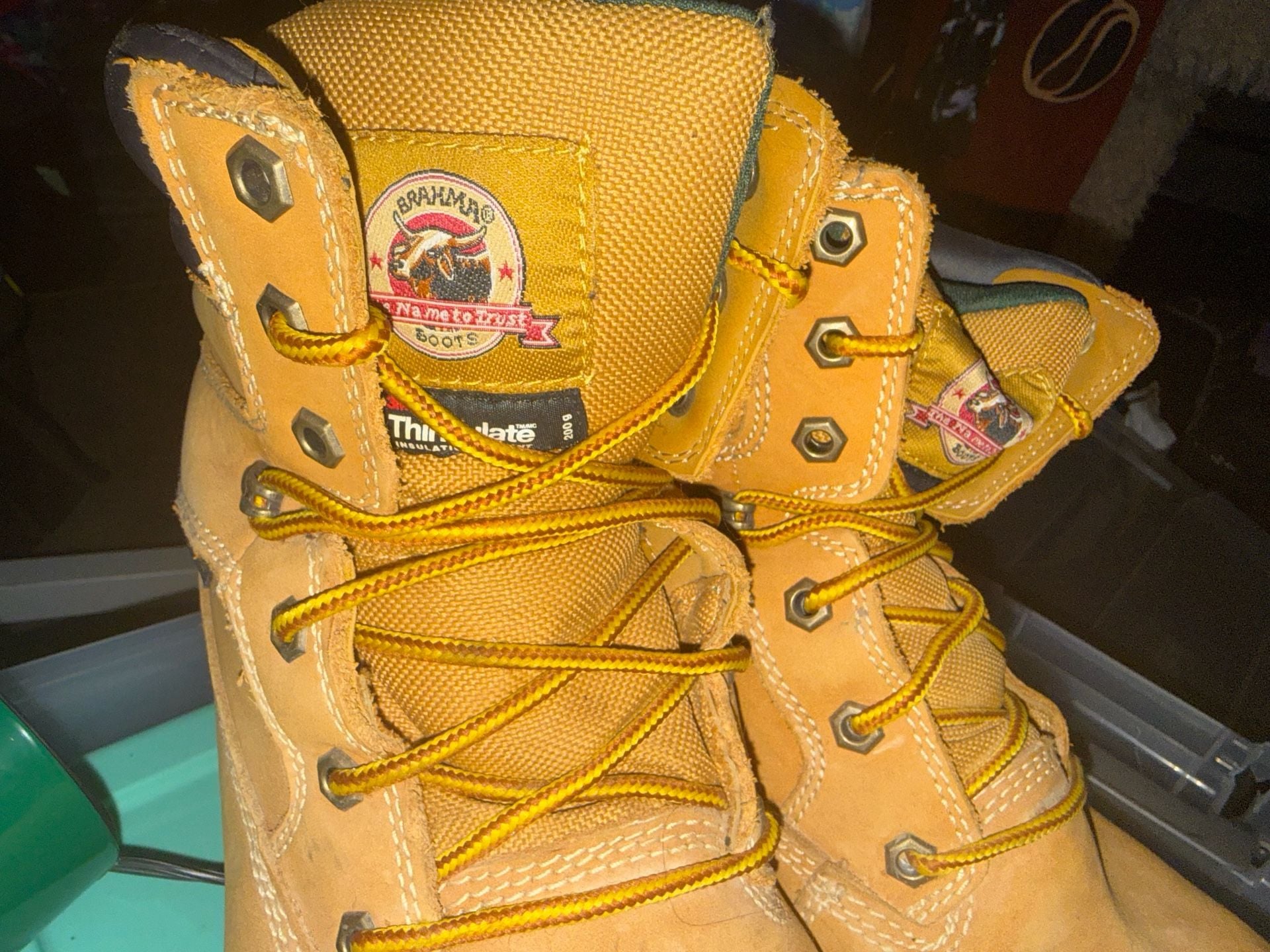 Brahma Hubert Waterproof Work Boots Size 12 XW Wheat Leather 4