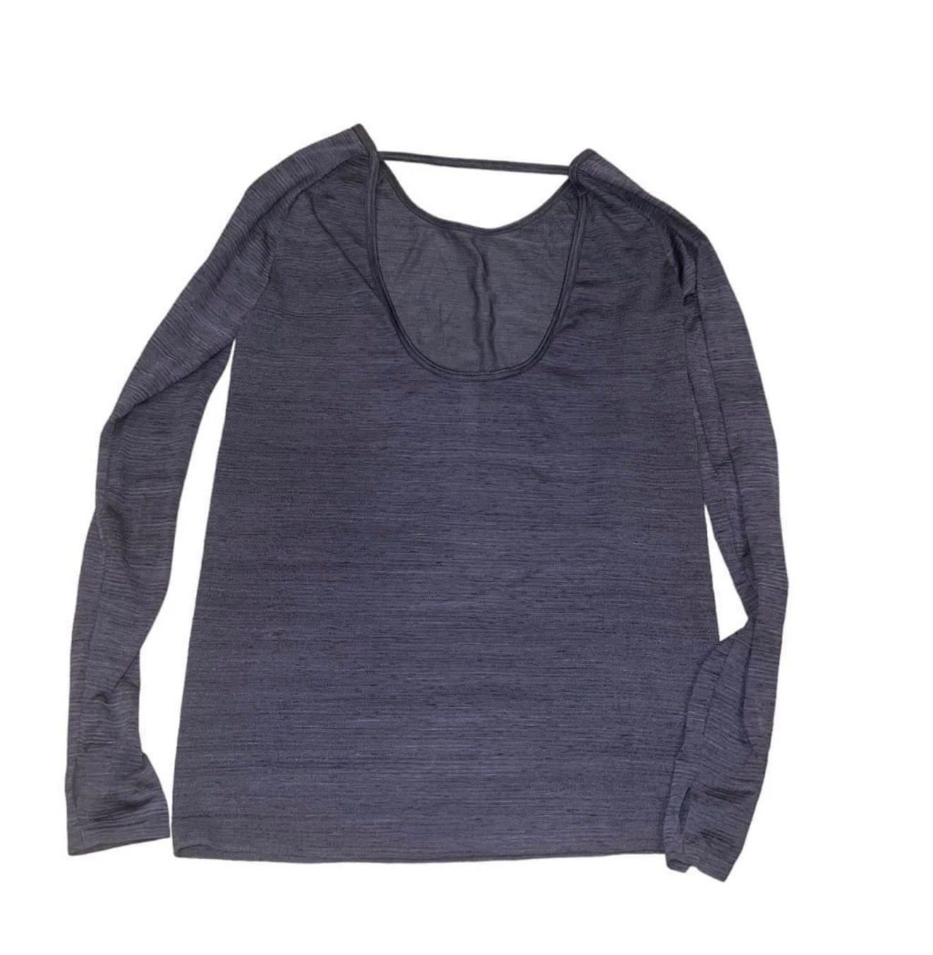 Under Armour Threadborne Seamless Long Sleeve Size XS Grey Open Back Top 3