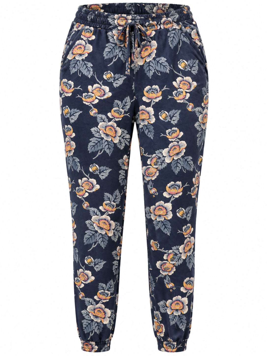 Vera Bradley small woman Evie Floral Long Sleeve Button Down Pajama Set Navy 3