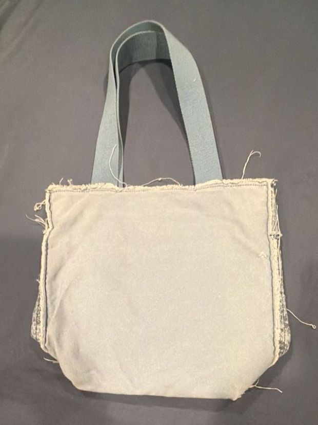 Life Is Good Blue Floral Denim Tote Bag 4