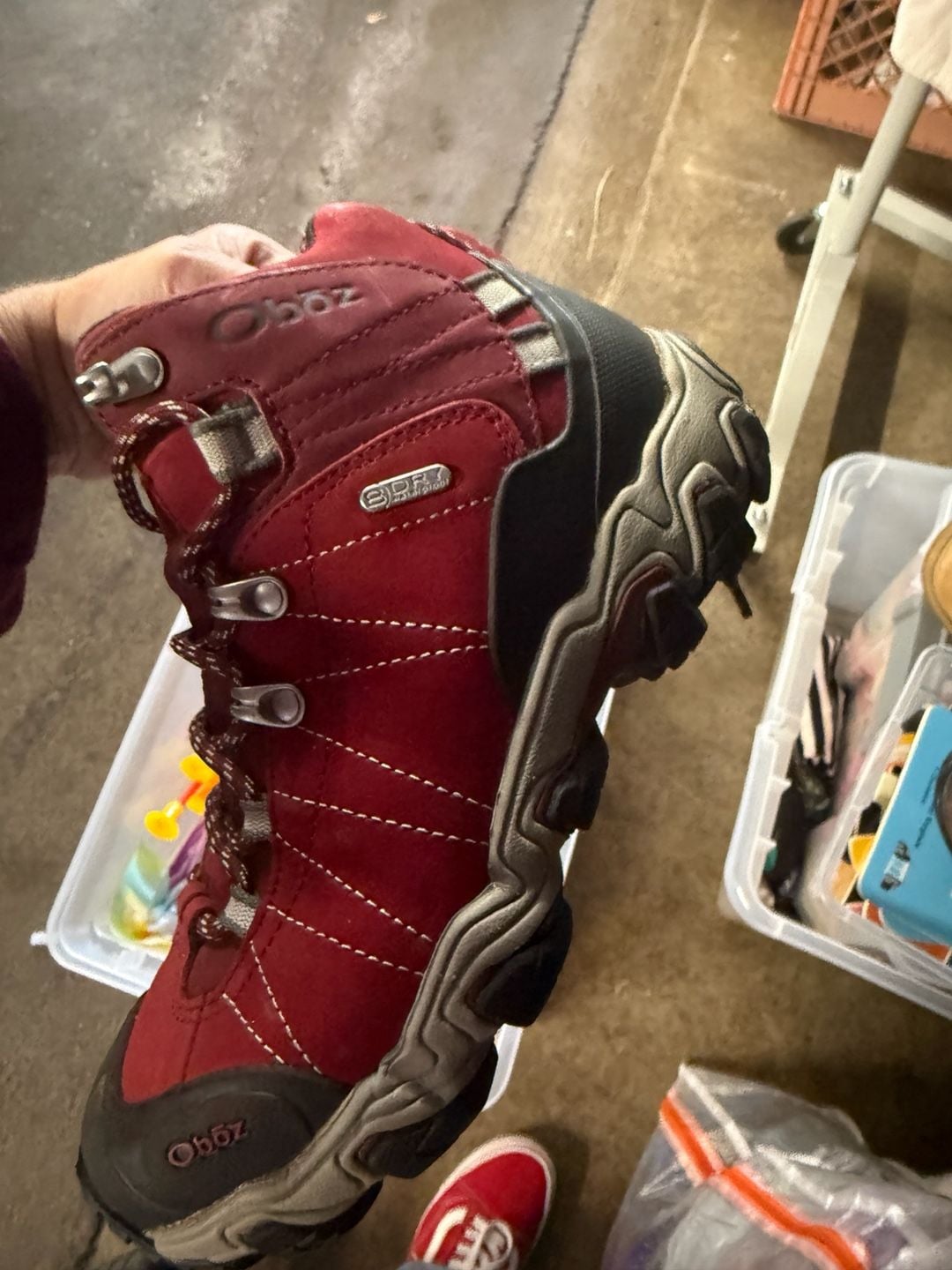 Oboz Sawtooth Mid BDry Hiking Boots Size 6.5W Red Waterproof 5