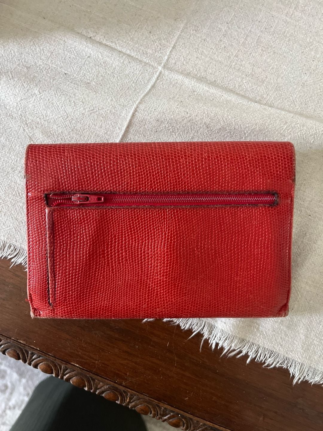 Sonia Lizard Skin Clutch Wallet Red Green Black 6
