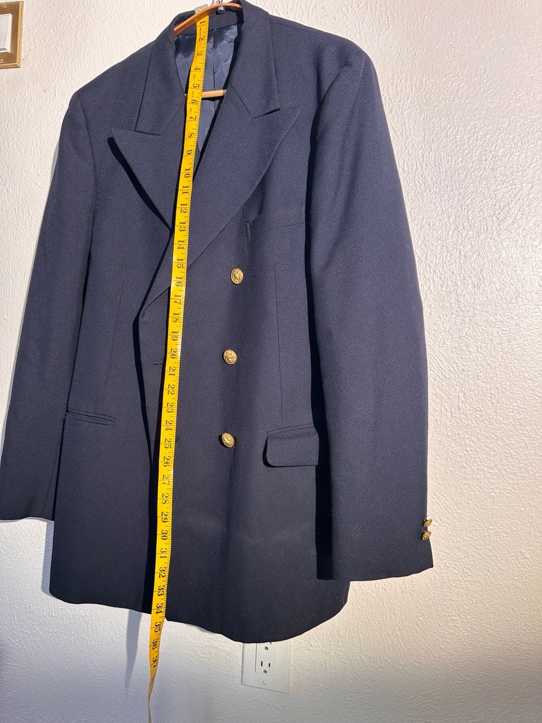 Yves Saint Laurent Double Breasted Blazer Navy Gold Buttons 4