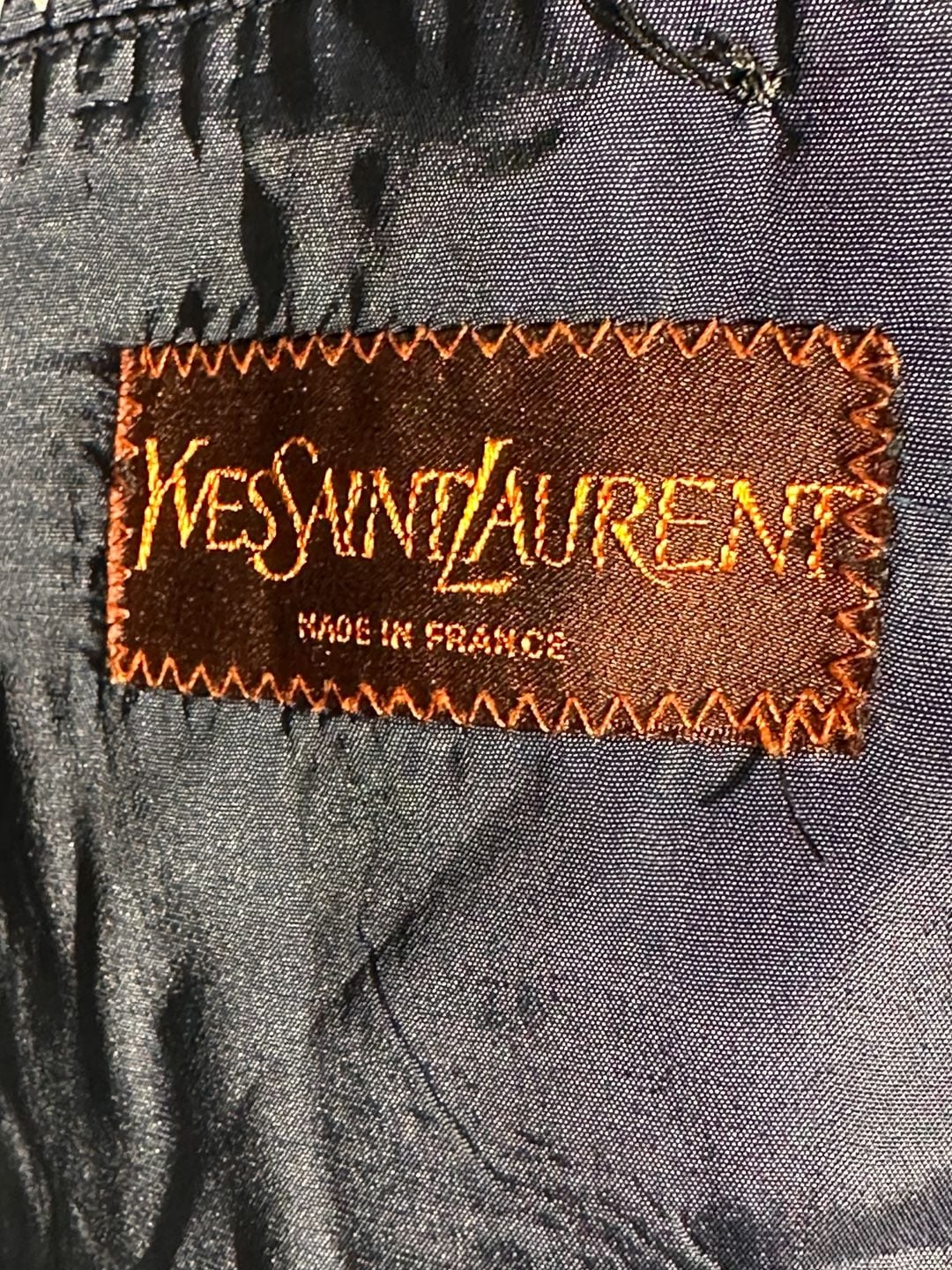 Yves Saint Laurent Double Breasted Blazer Navy Gold Buttons 7