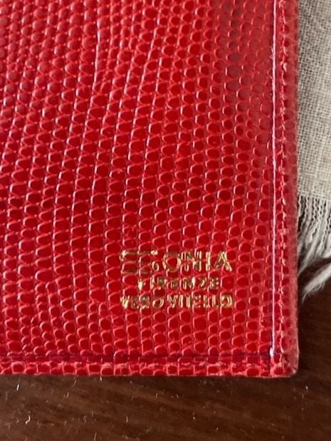 Sonia Lizard Skin Clutch Wallet Red Green Black 5