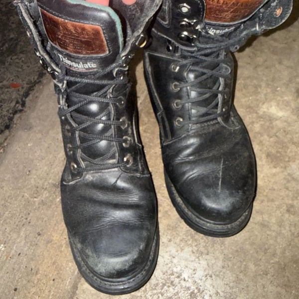 Fieldmaster Insulated Work Boots Size 9.5D Black Leather