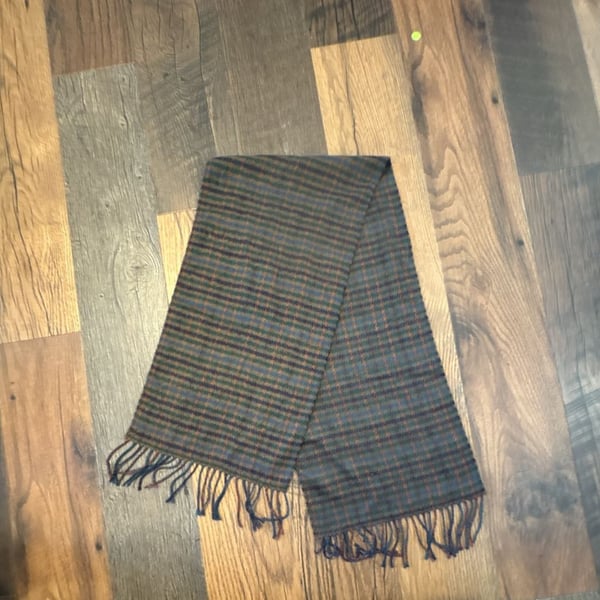 Christian Dior Plaid Fringe Scarf