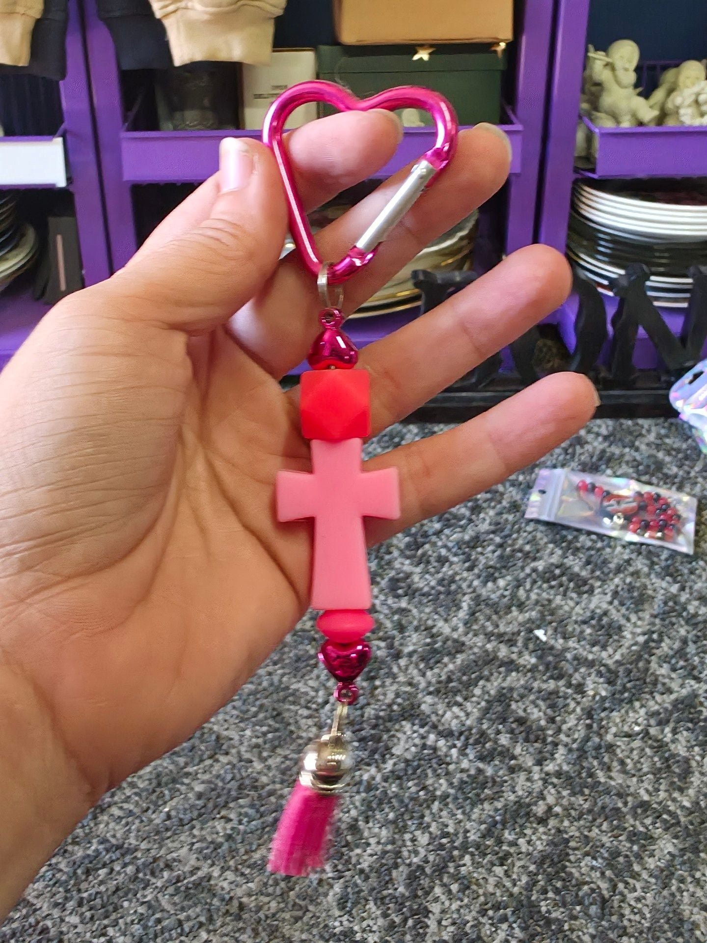 Christian Crucifix Earrings Set with Cross Keychain 2