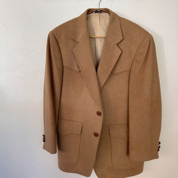Sheplers Western Blazer Size 42R Tan Wool Sport Coat Jacket