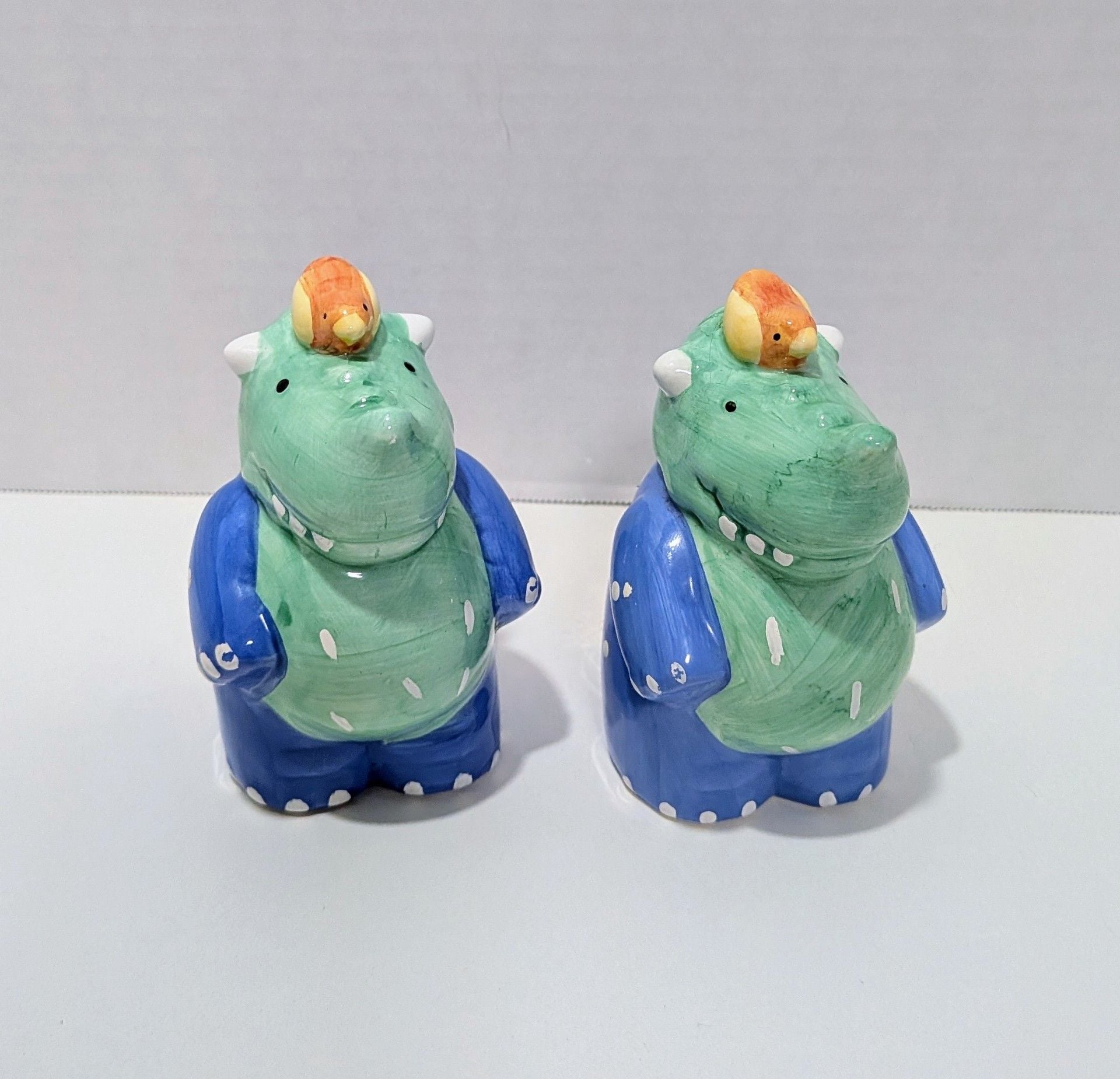 Dinosaur Salt Pepper Shakers CoCo Dowley Certified International Ceramic Vintage 1