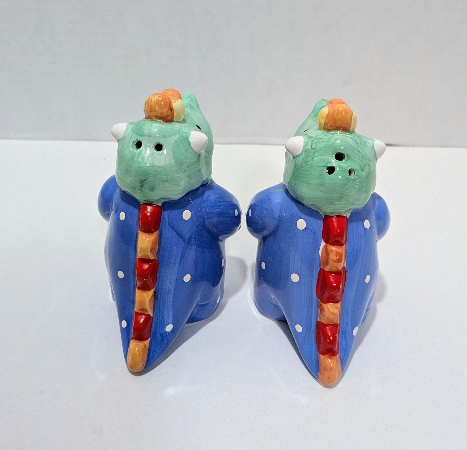 Dinosaur Salt Pepper Shakers CoCo Dowley Certified International Ceramic Vintage 3