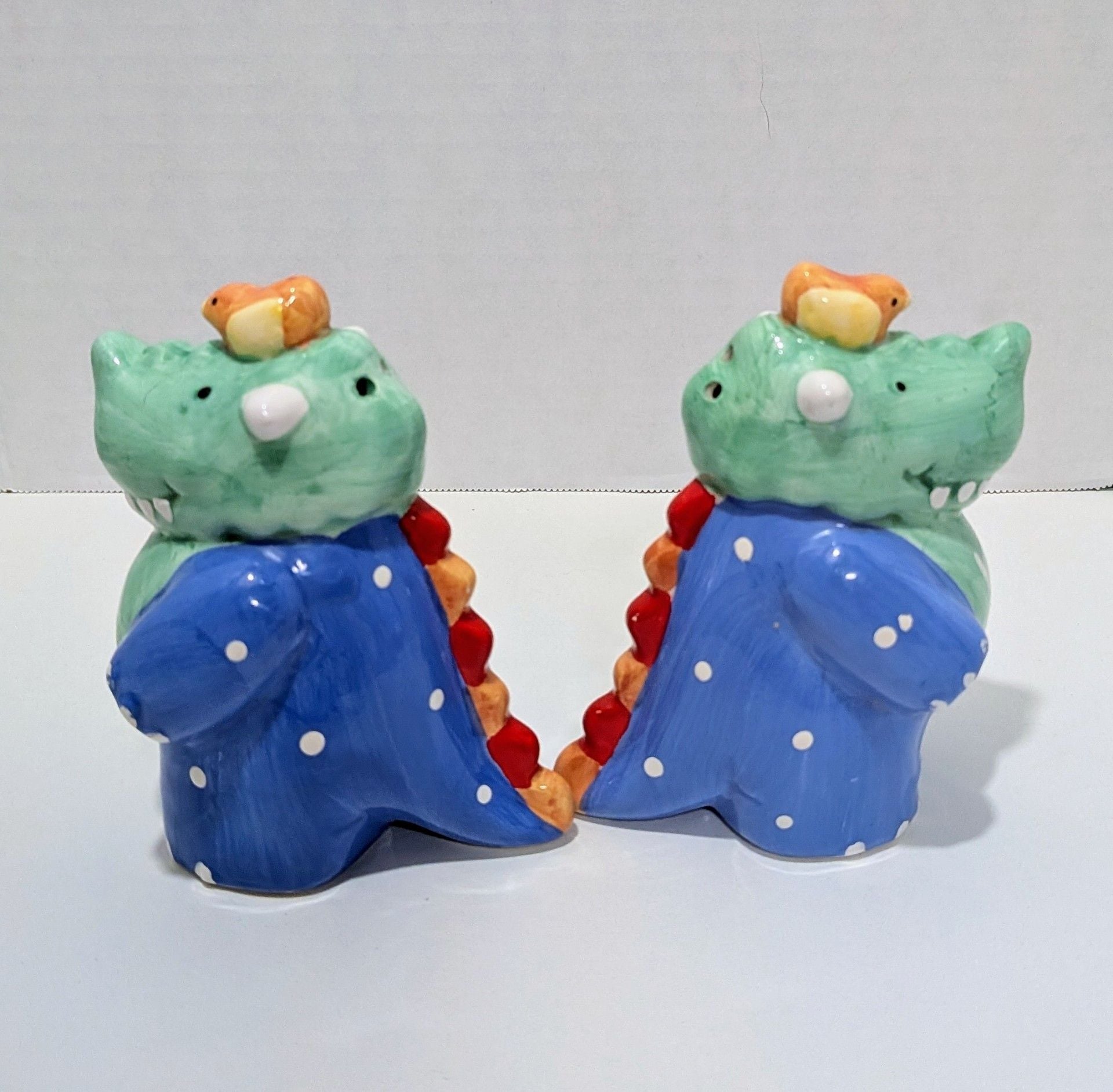 Dinosaur Salt Pepper Shakers CoCo Dowley Certified International Ceramic Vintage 5