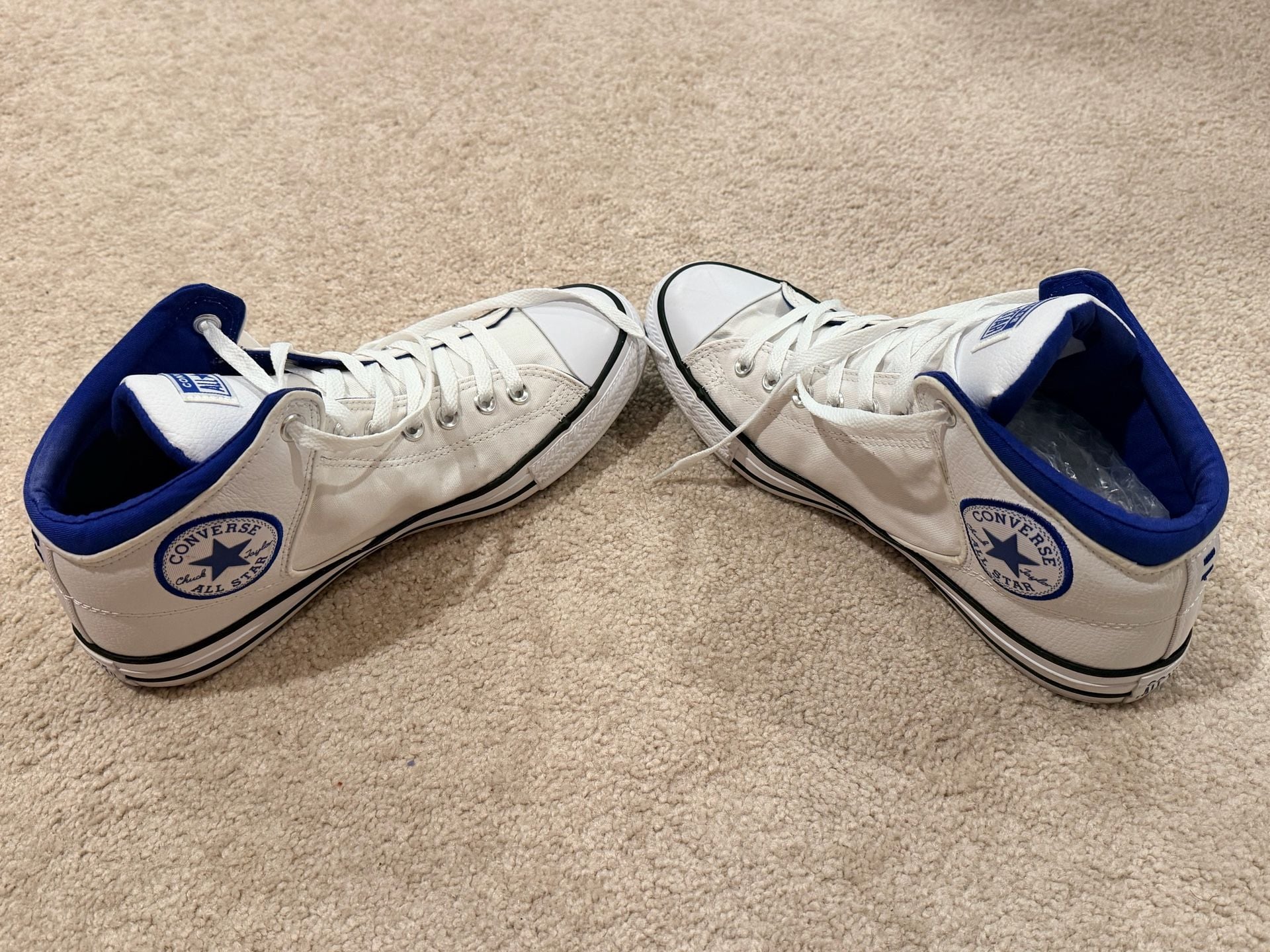 Converse Chuck Taylor All Star White & Blue High-Top Sneakers Unisex M9/W11.  8