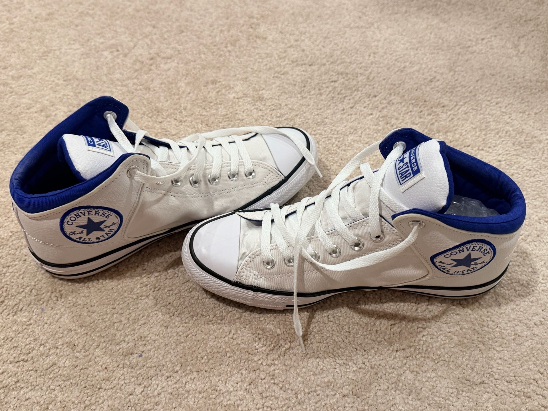Converse Chuck Taylor All Star White & Blue High-Top Sneakers Unisex M9/W11.  9