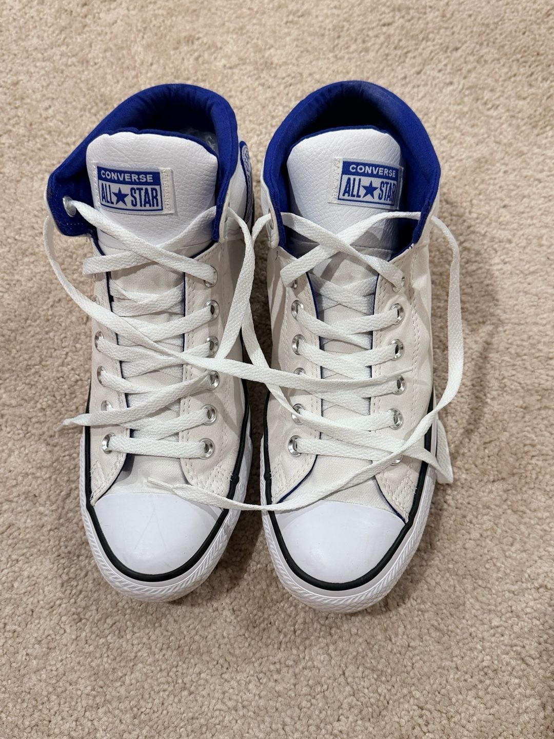 Converse Chuck Taylor All Star White & Blue High-Top Sneakers Unisex M9/W11.  13