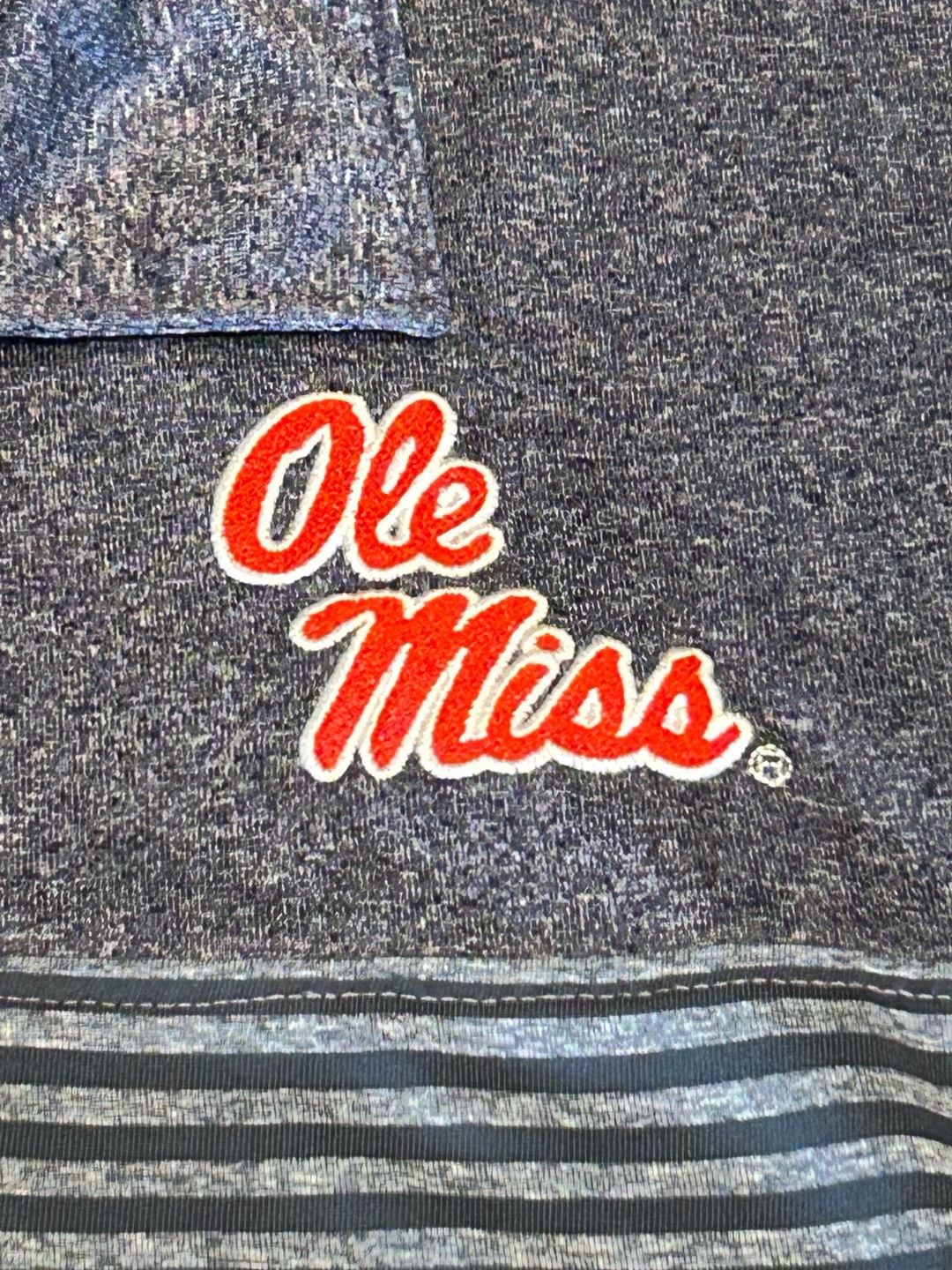 Champion Ole Miss Polo Shirt Size 2XL Gray Striped Golf 5