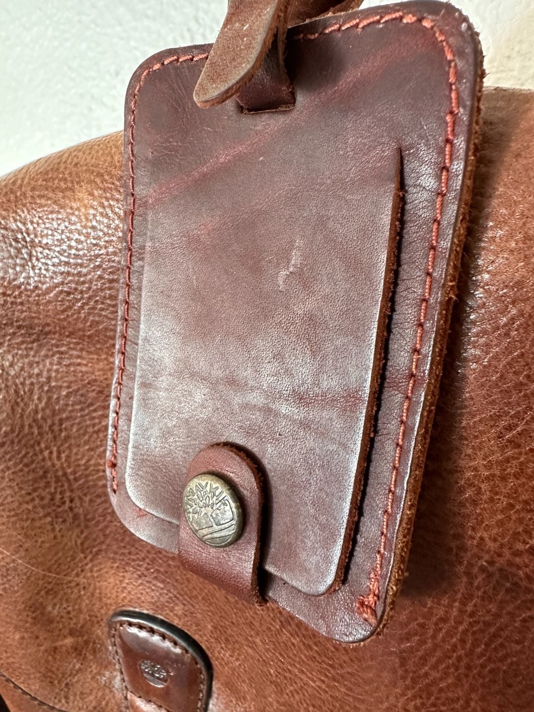 Timberland Brown Leather Messenger Bag Satchel 4