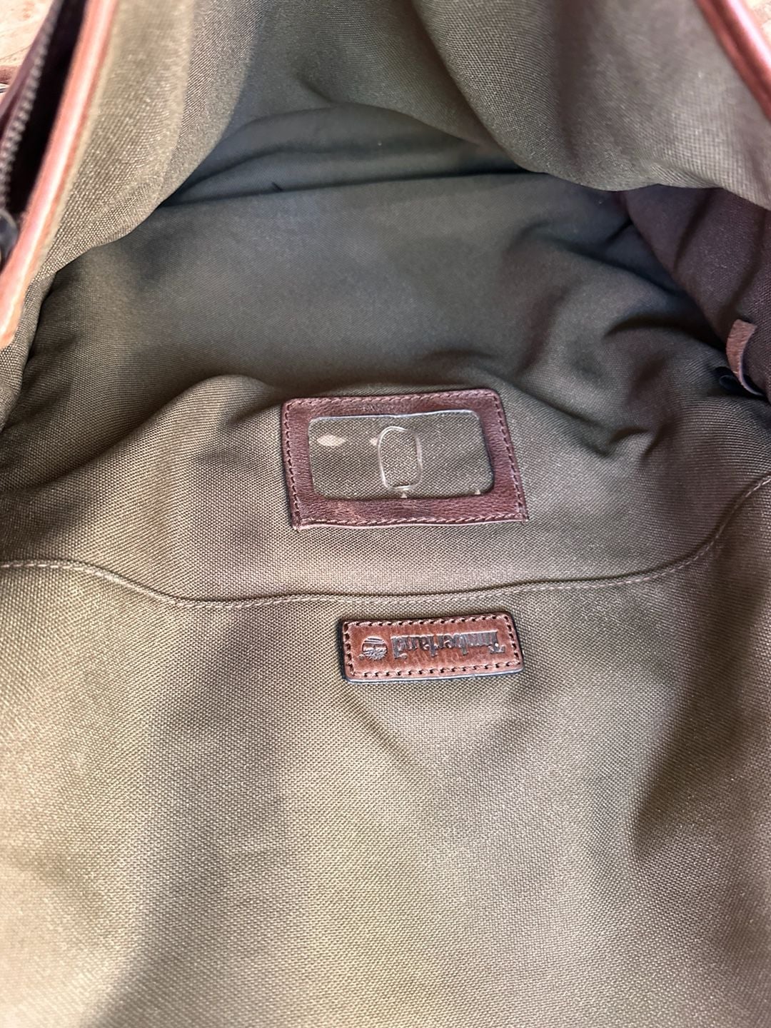 Timberland Brown Leather Messenger Bag Satchel 8
