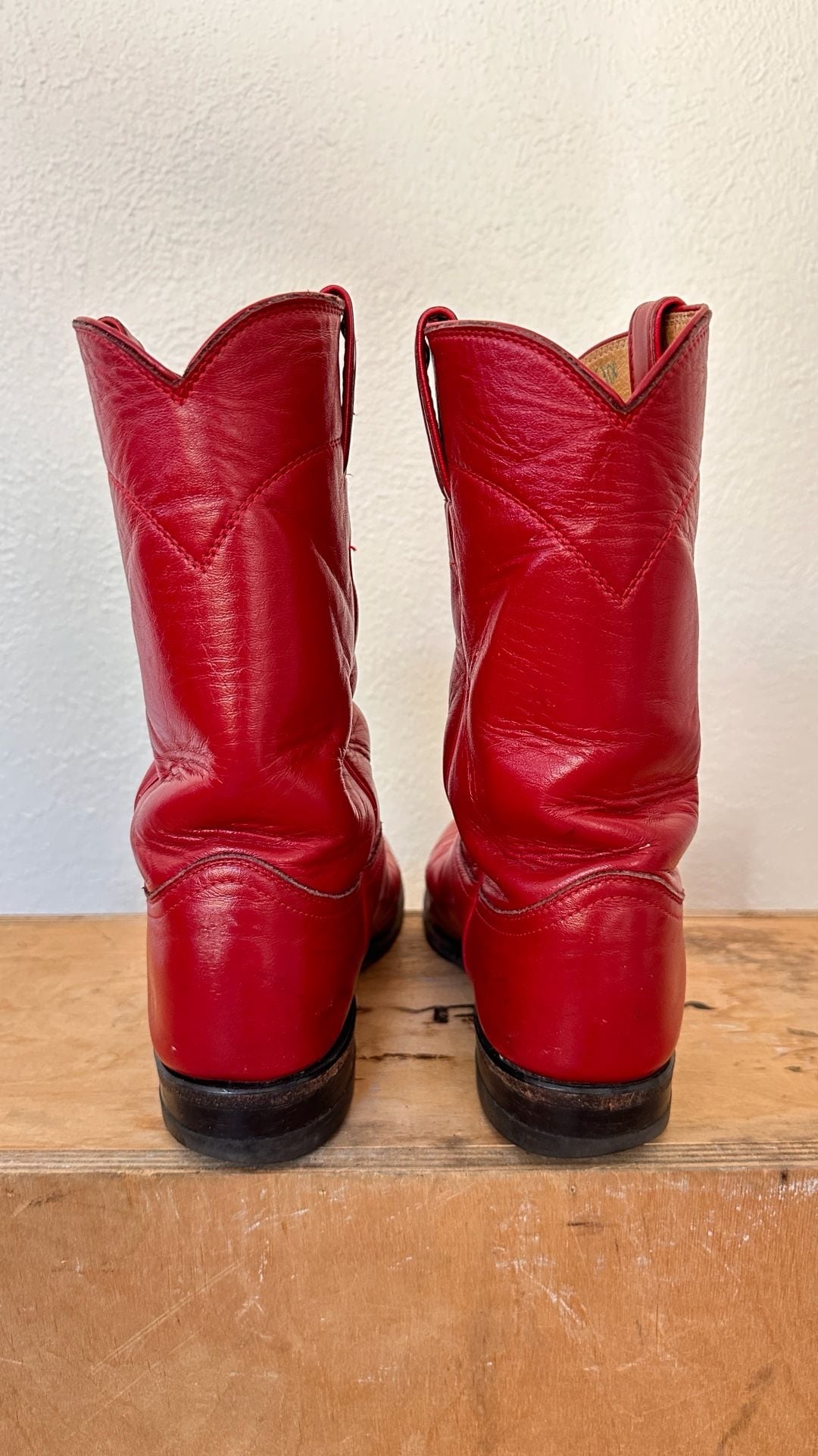 Justin Roper Western Boots L3055 Size 6.5C Red Leather 5