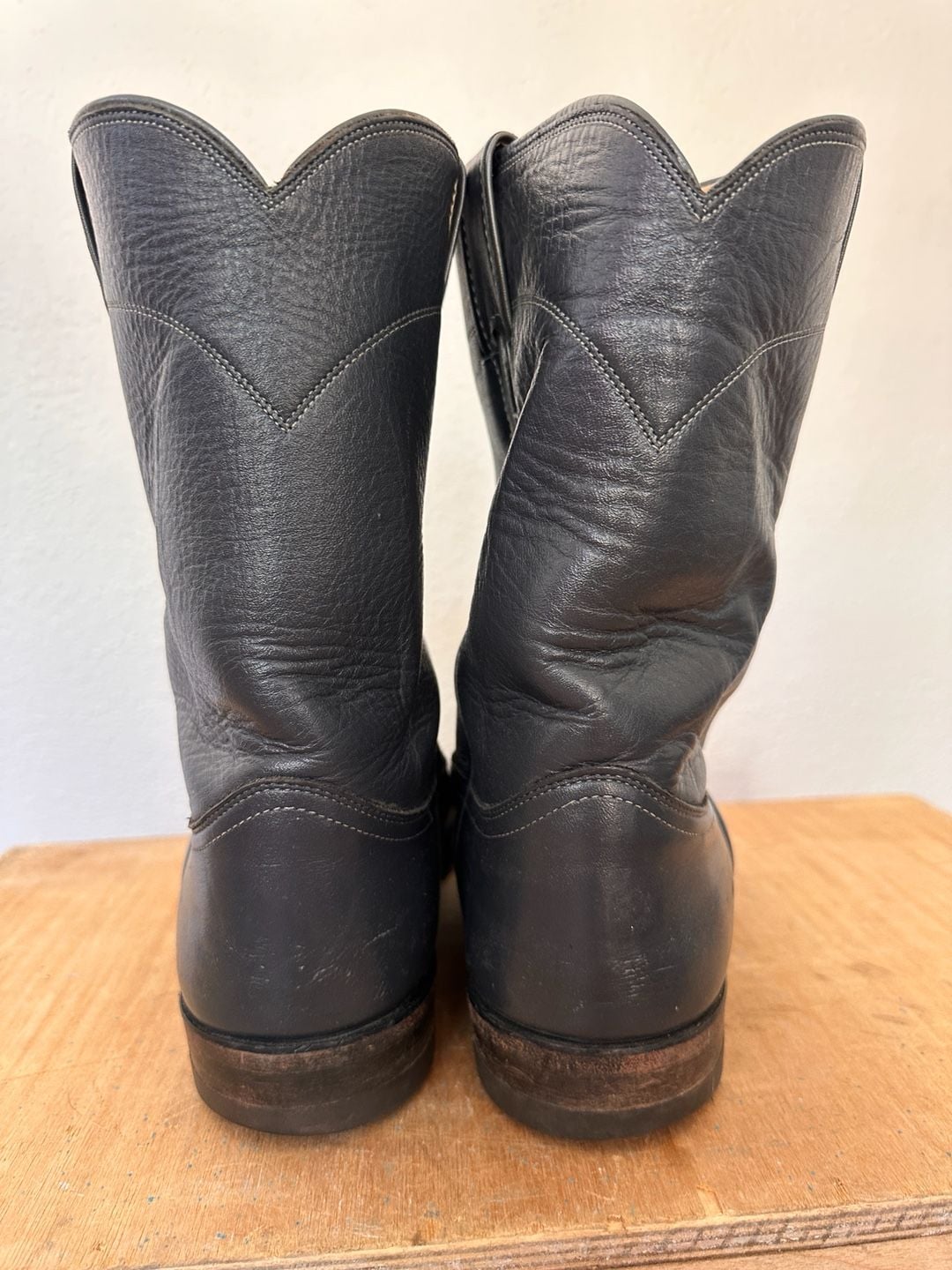 Justin Roper Boots 11.5D Black Leather Western Style 3025 6