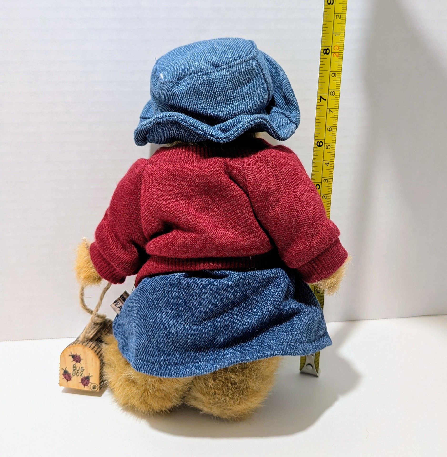 Boyds Bears Bailey Bear Plush Doll 9 Inch Denim Outfit With Bug Box Original Tag 3
