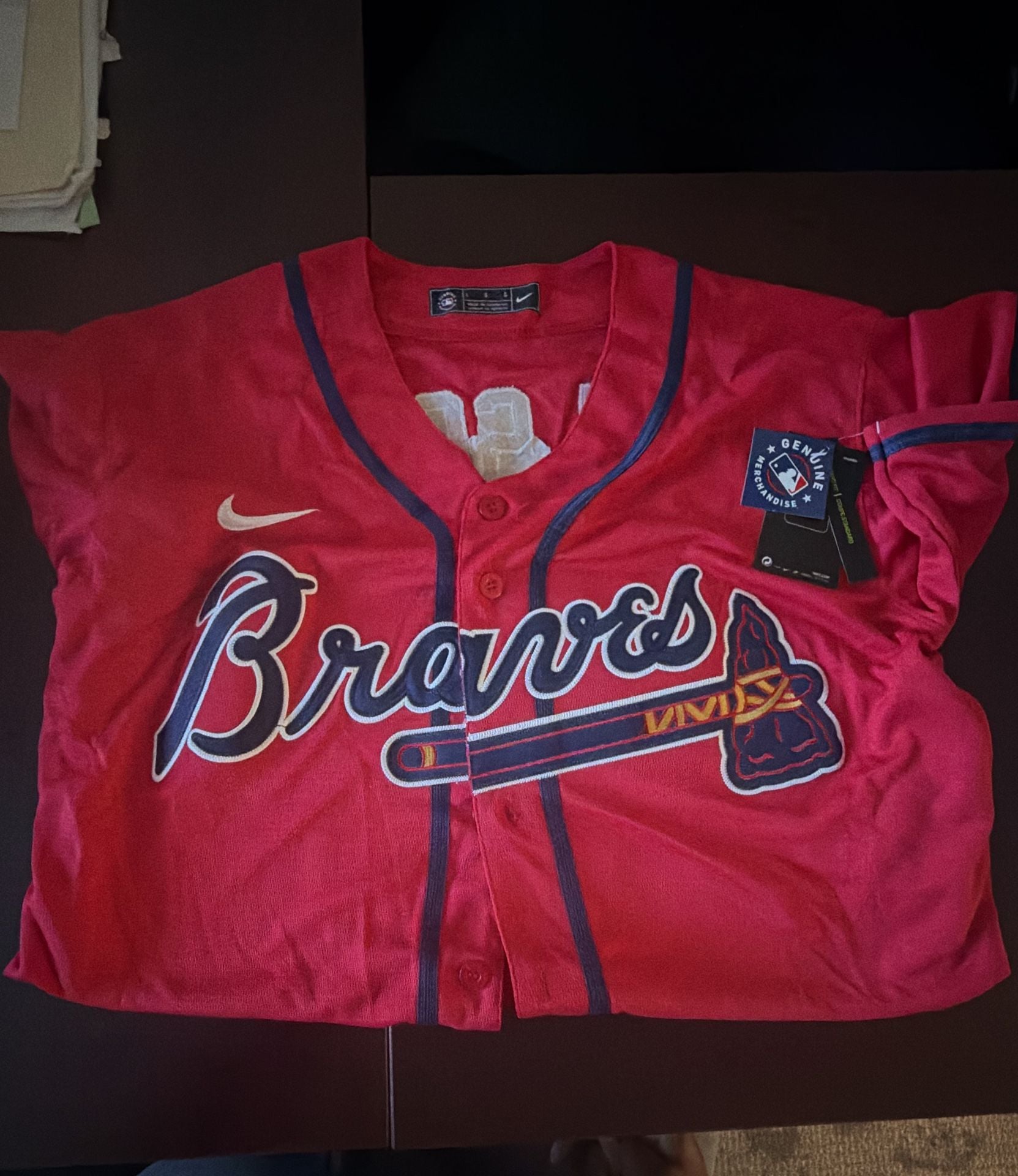 Nike Atlanta Braves Matt Olson 28 Jersey Size L Red MLB Baseball 3