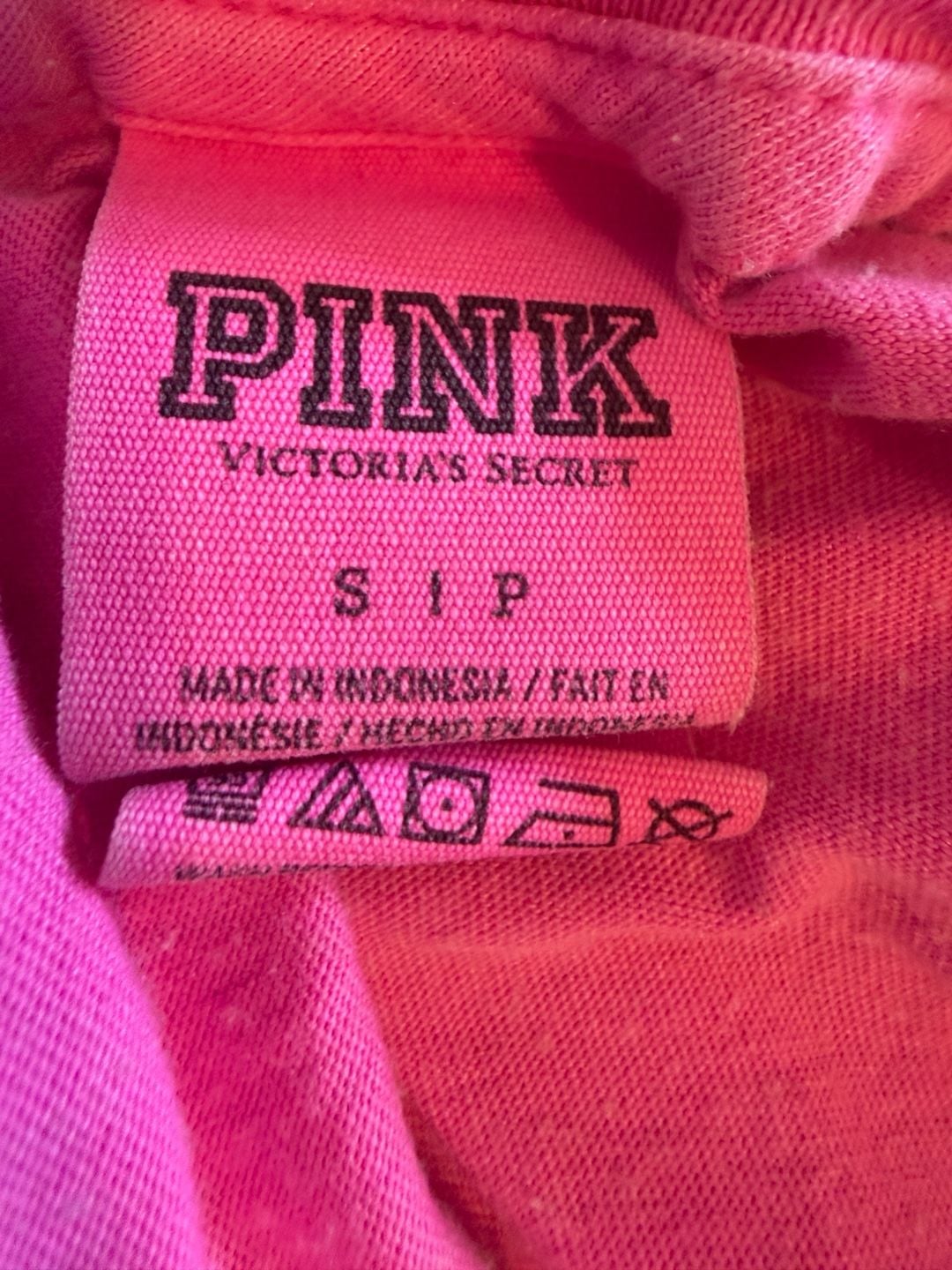 Victoria's Secret Pink Tank Top Size S Hot Pink Script Logo Scoop Neck 5