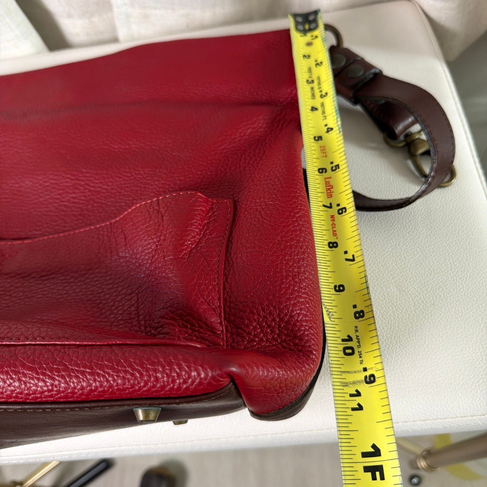 Valentina Red Pebbled Leather Hobo Shoulder Bag Made in Italy 7