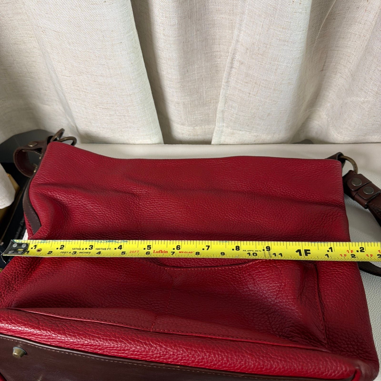 Valentina Red Pebbled Leather Hobo Shoulder Bag Made in Italy 8