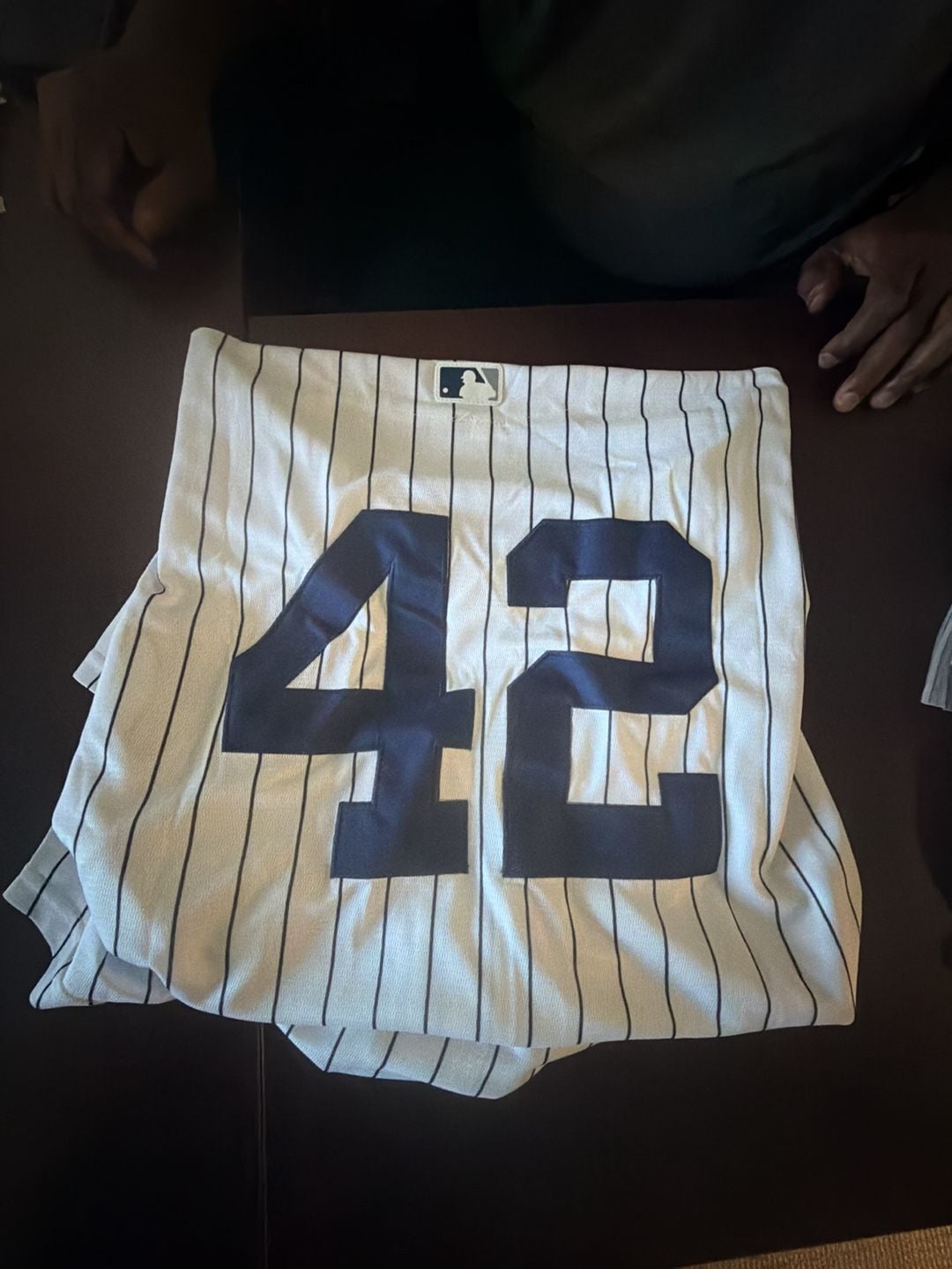 Nike New York Yankees Derek Jeter 42 Jersey Size 48 White Pinstripe NWT 7