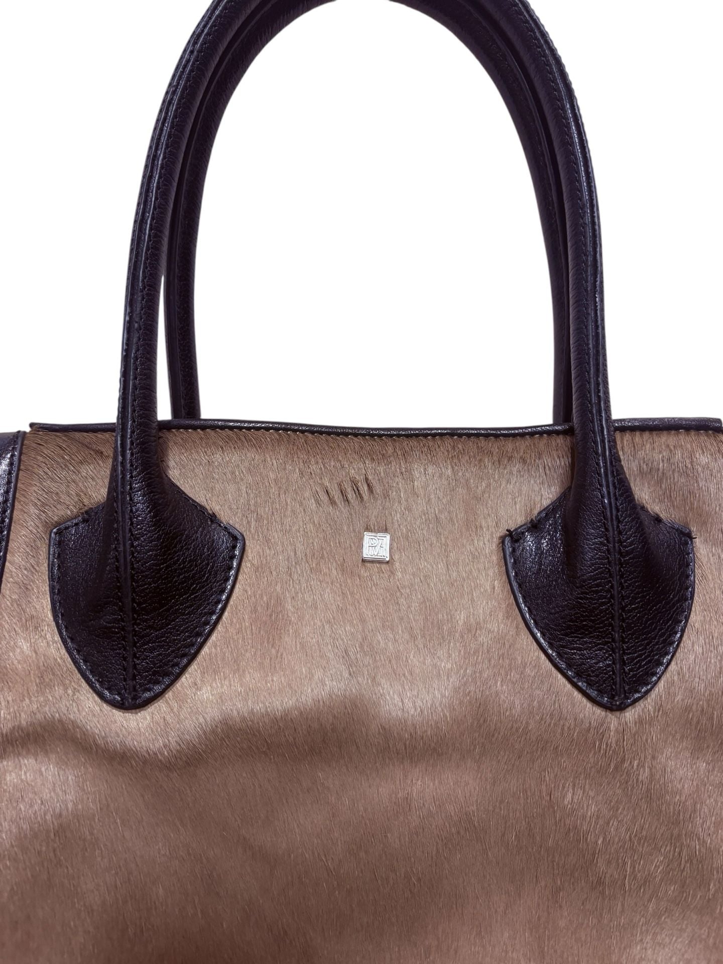 Pour La Victoire Calf Hair And Orange Leather Tote Handbag 6