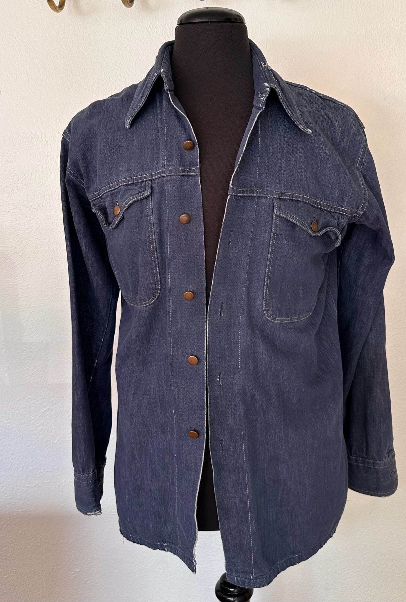 A&S Store Vintage Western Denim Shirt Size 16-16.5 3