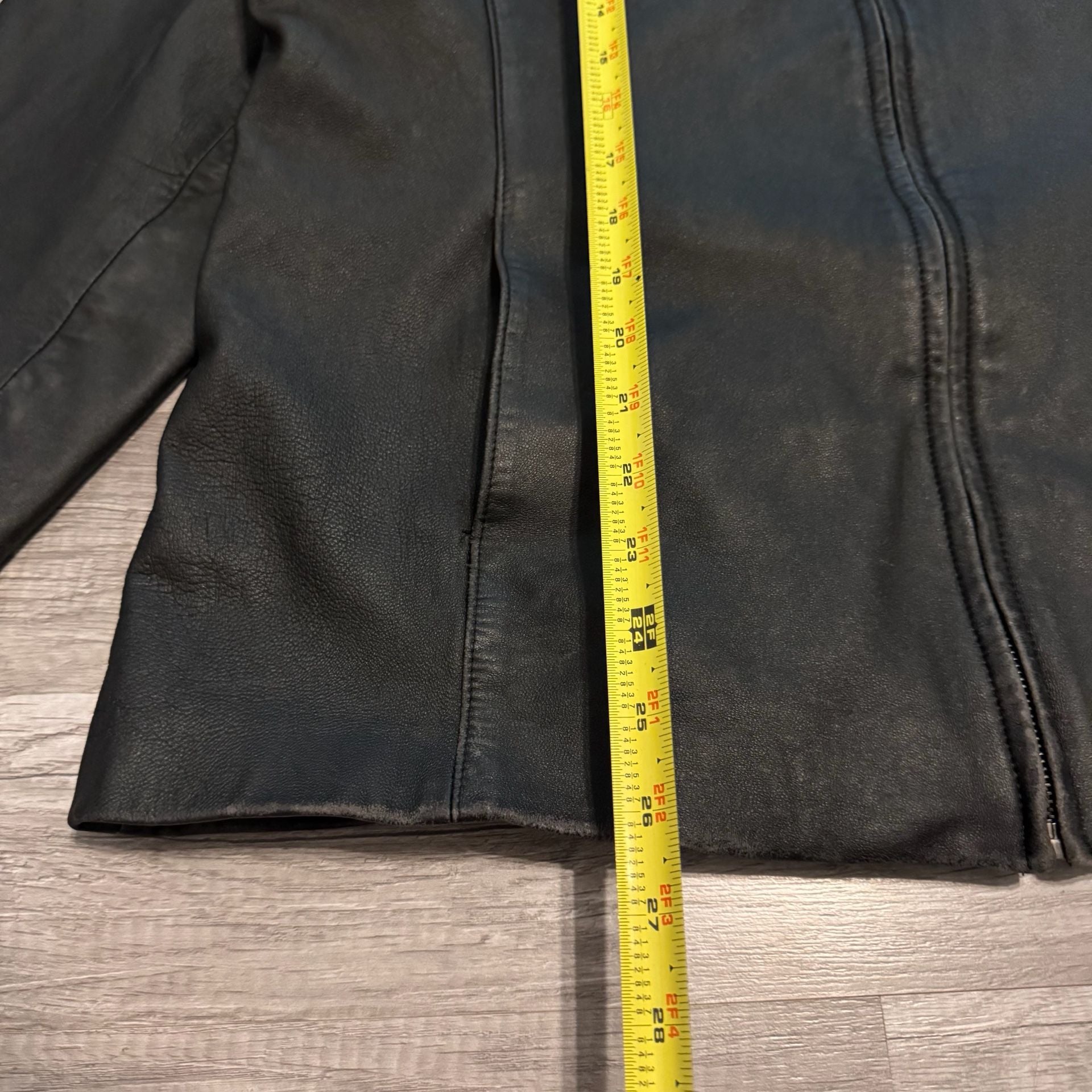 Mossimo Leather Jacket Size XL Black Red Lining 6