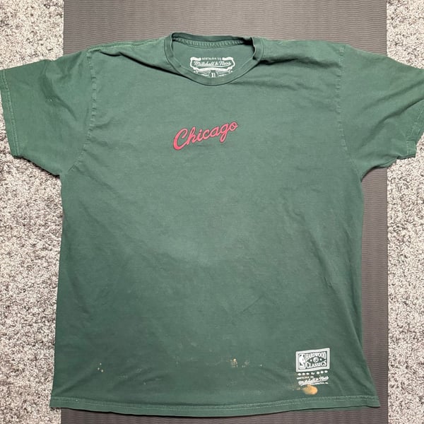 Mitchell & Ness Chicago Bulls 1991 NBA Finals T-Shirt Size XL Green