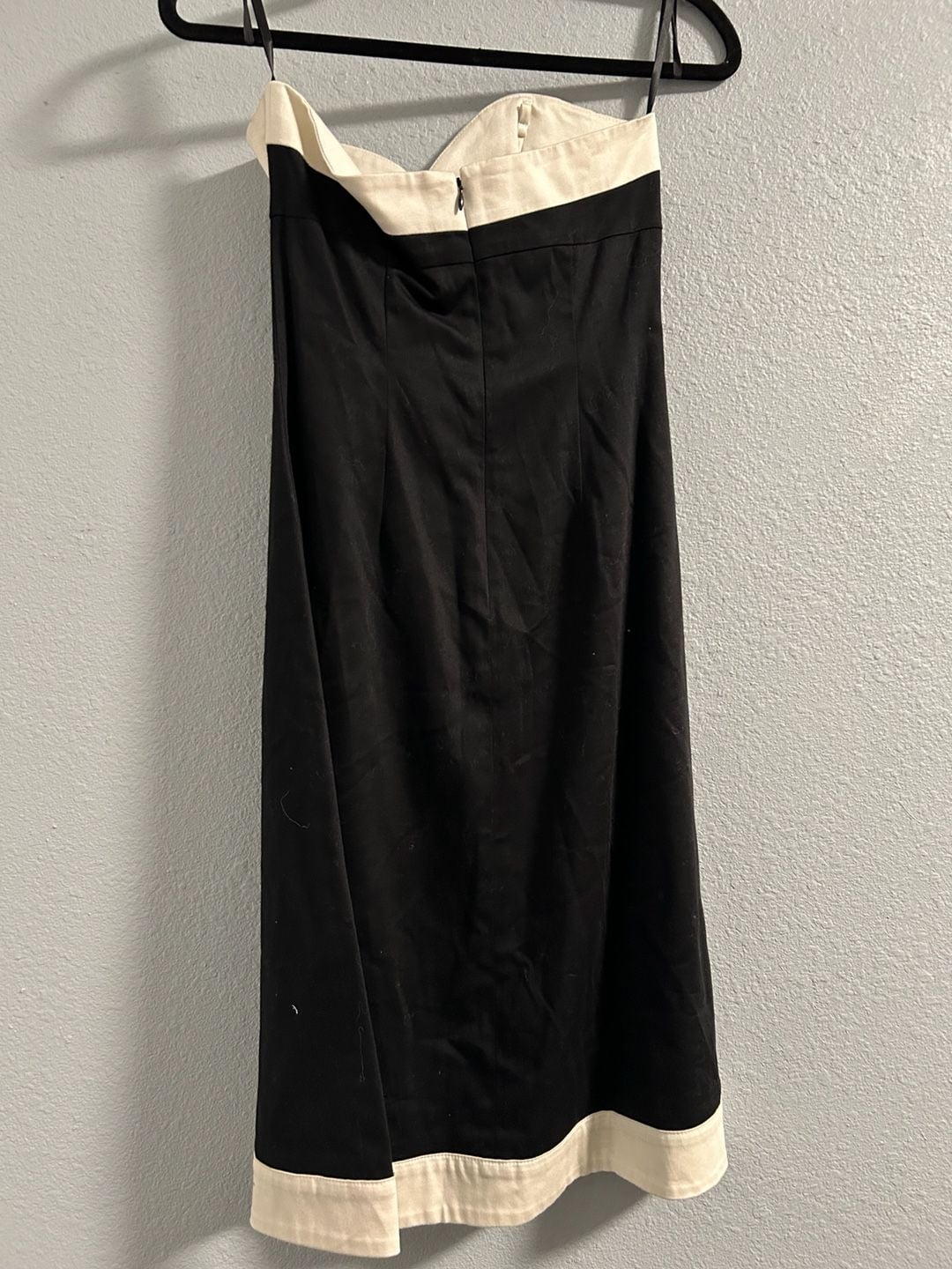 White House Black Market Strapless Dress Size 0 Black White 4