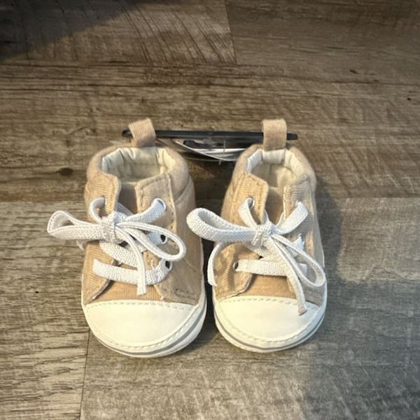 Carter's Child of Mine Sneakers Size NB Tan Low Top Shoes New