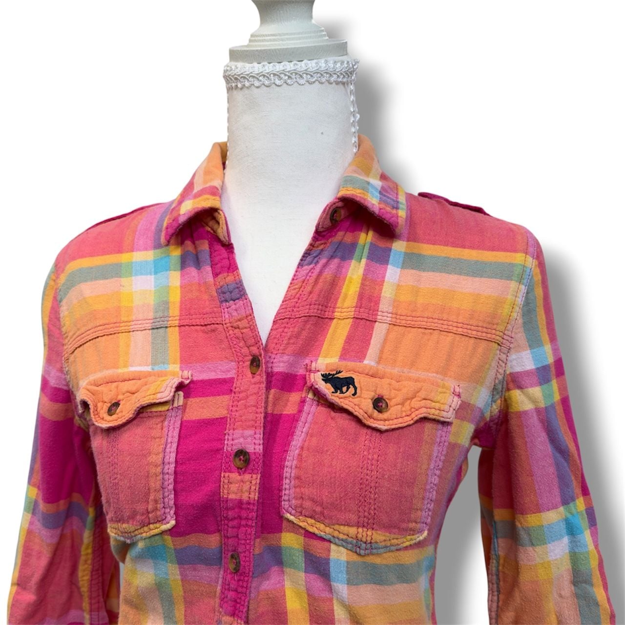 Y2K Abercrombie & Fitch Plaid Button Up Shirt 3