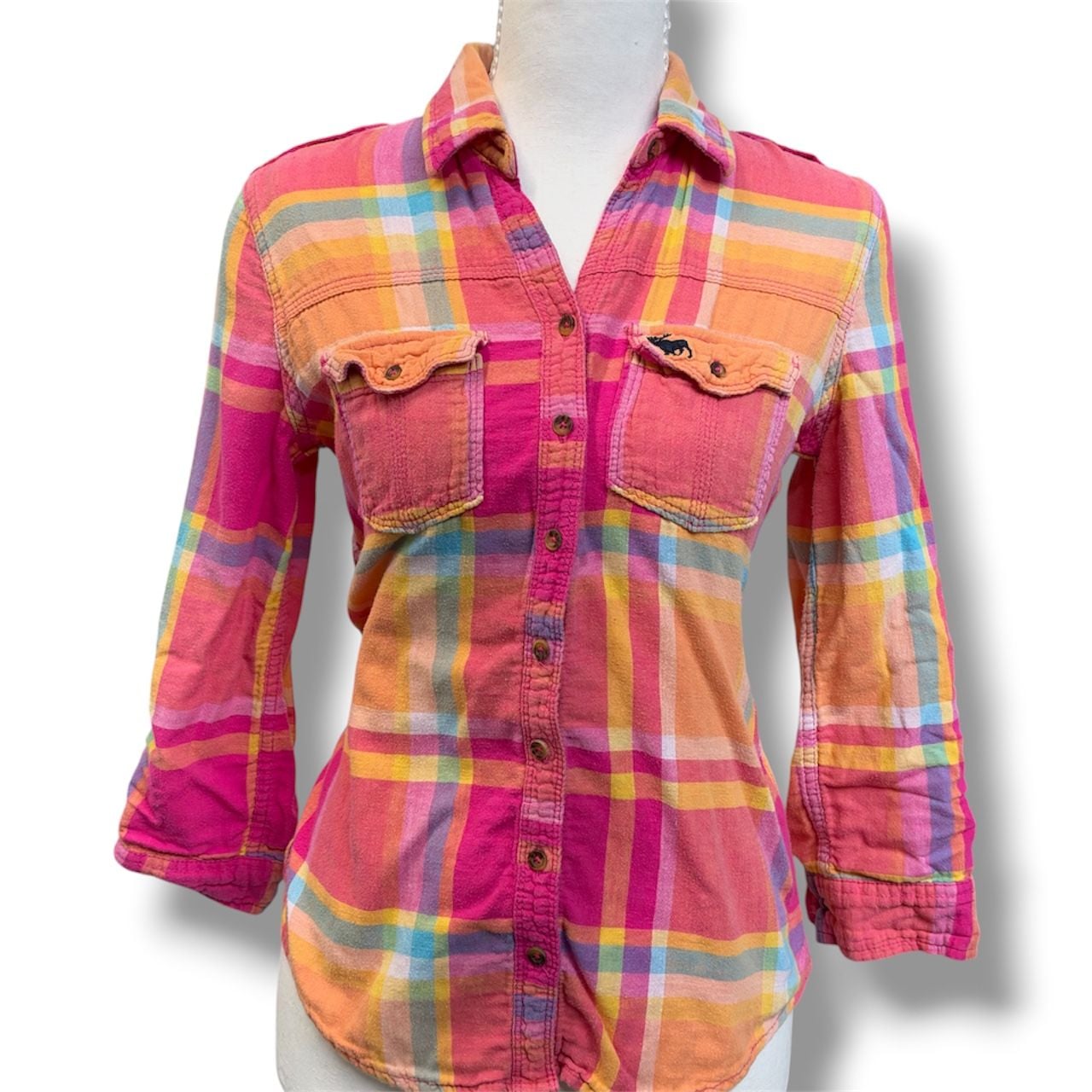 Y2K Abercrombie & Fitch Plaid Button Up Shirt 6