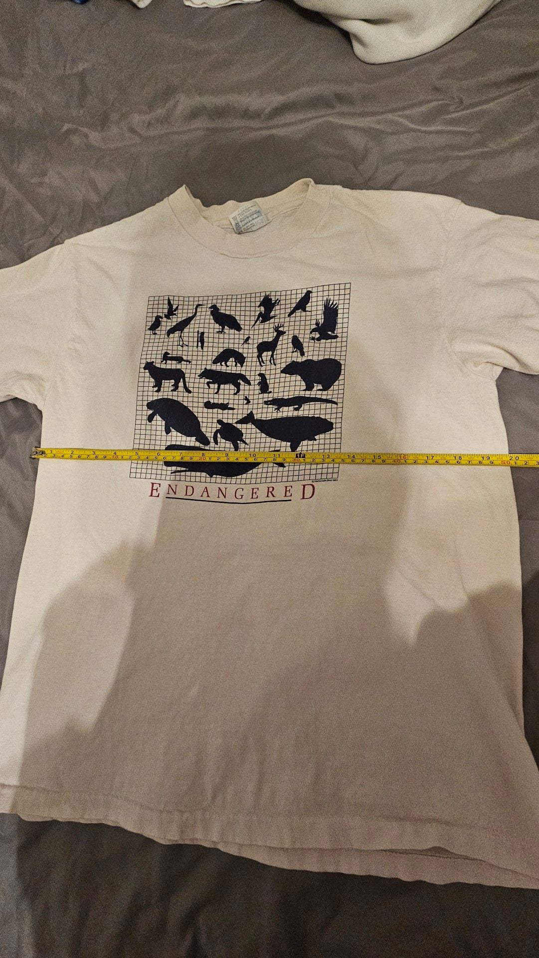 Vintage Hanes Beefy-T Endangered Animals Wildlife Graphic T-Shirt Made in USA 6