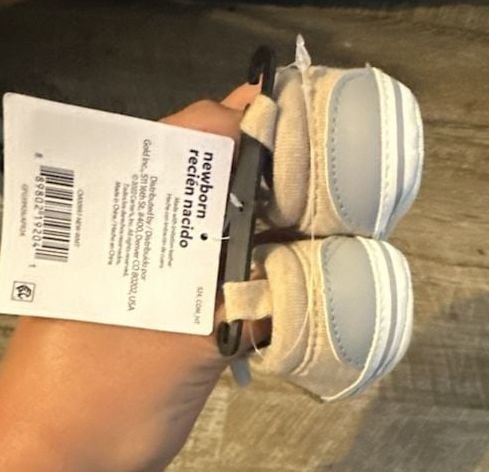 Carter's Child of Mine Sneakers Size NB Tan Low Top Shoes New 5
