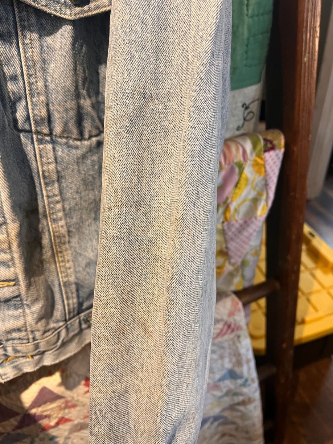 Vintage Georges Marciano Denim Jacket Size L Light Wash Distressed 8