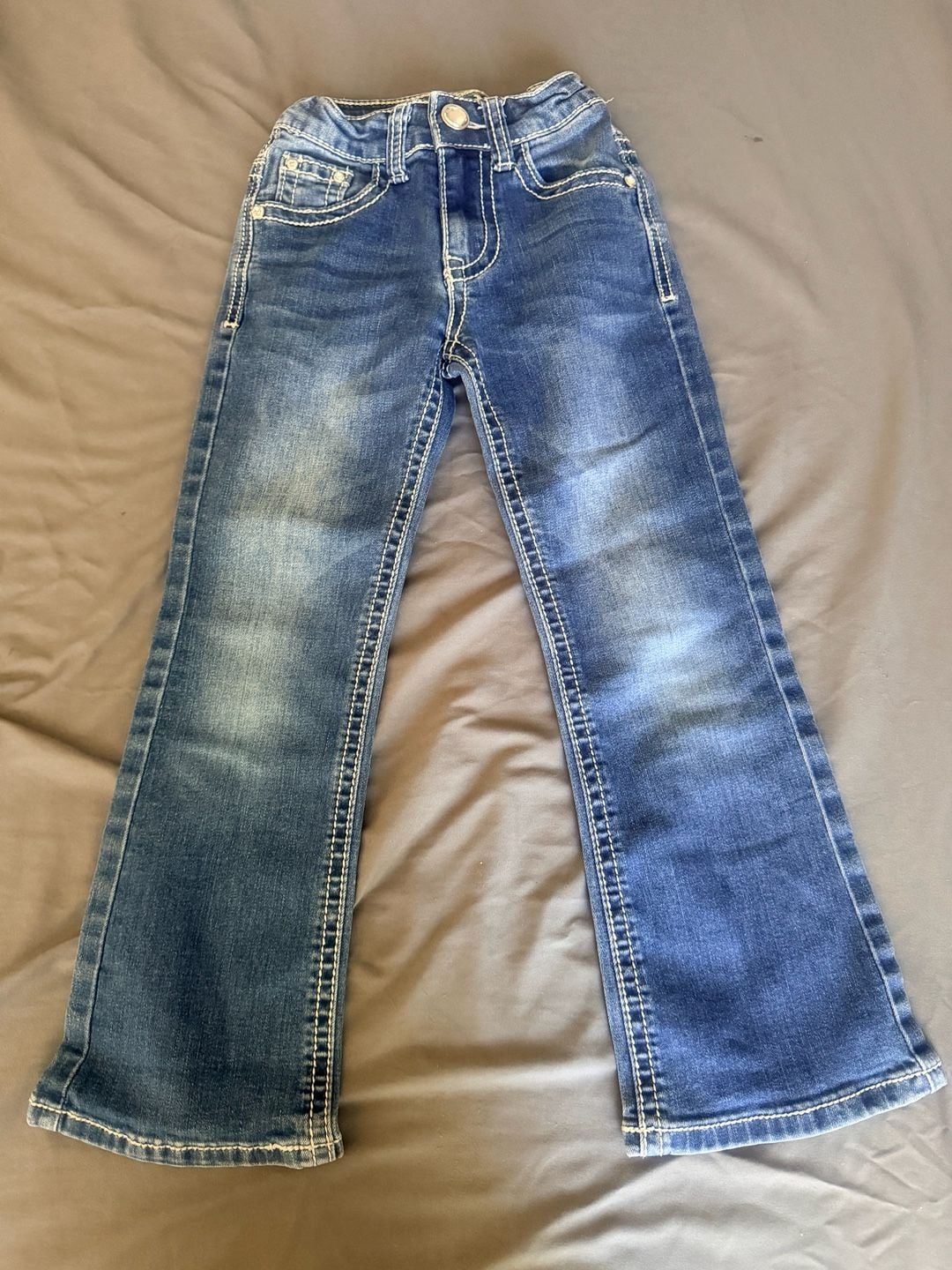 Cedar Rose Jeans girls/kids- Size 6 Embroidered Flap Pocket Denim 2