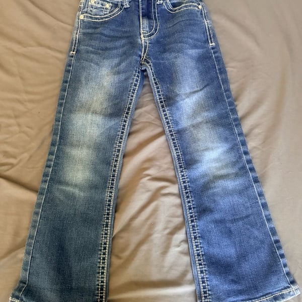 Cedar Rose Jeans girls/kids- Size 6 Embroidered Flap Pocket Denim