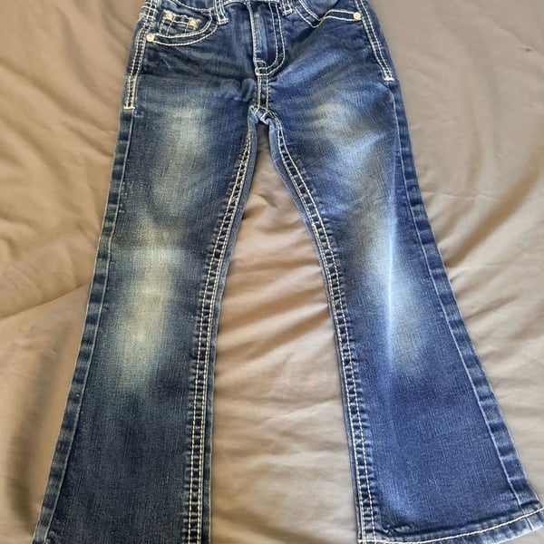 Cedar Rose Jeans girls/kids Size 5 Blue Sequin Pockets Flare Denim