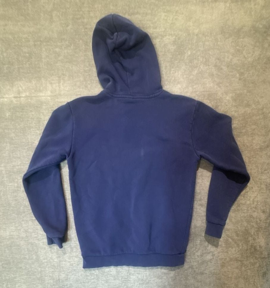 Adidas Trefoil Essentials Hoodie Size S Blue Primegreen Pullover 9