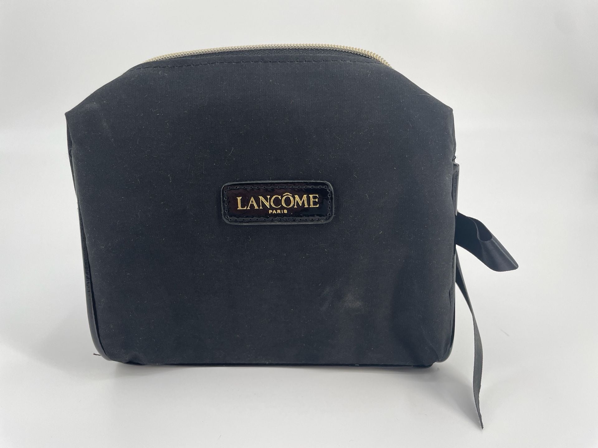 Lancome Black Makeup Bag Bow Zipper Pouch 2
