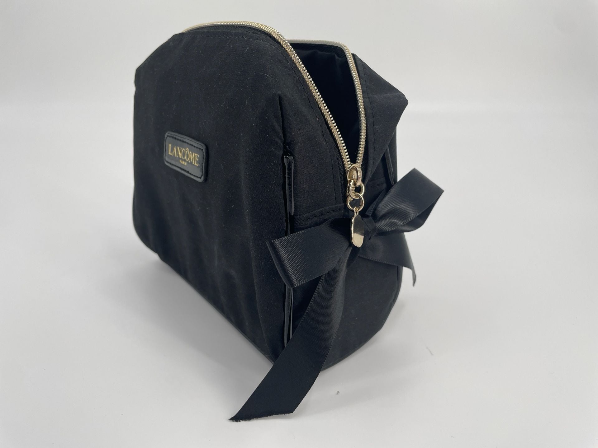 Lancome Black Makeup Bag Bow Zipper Pouch 3
