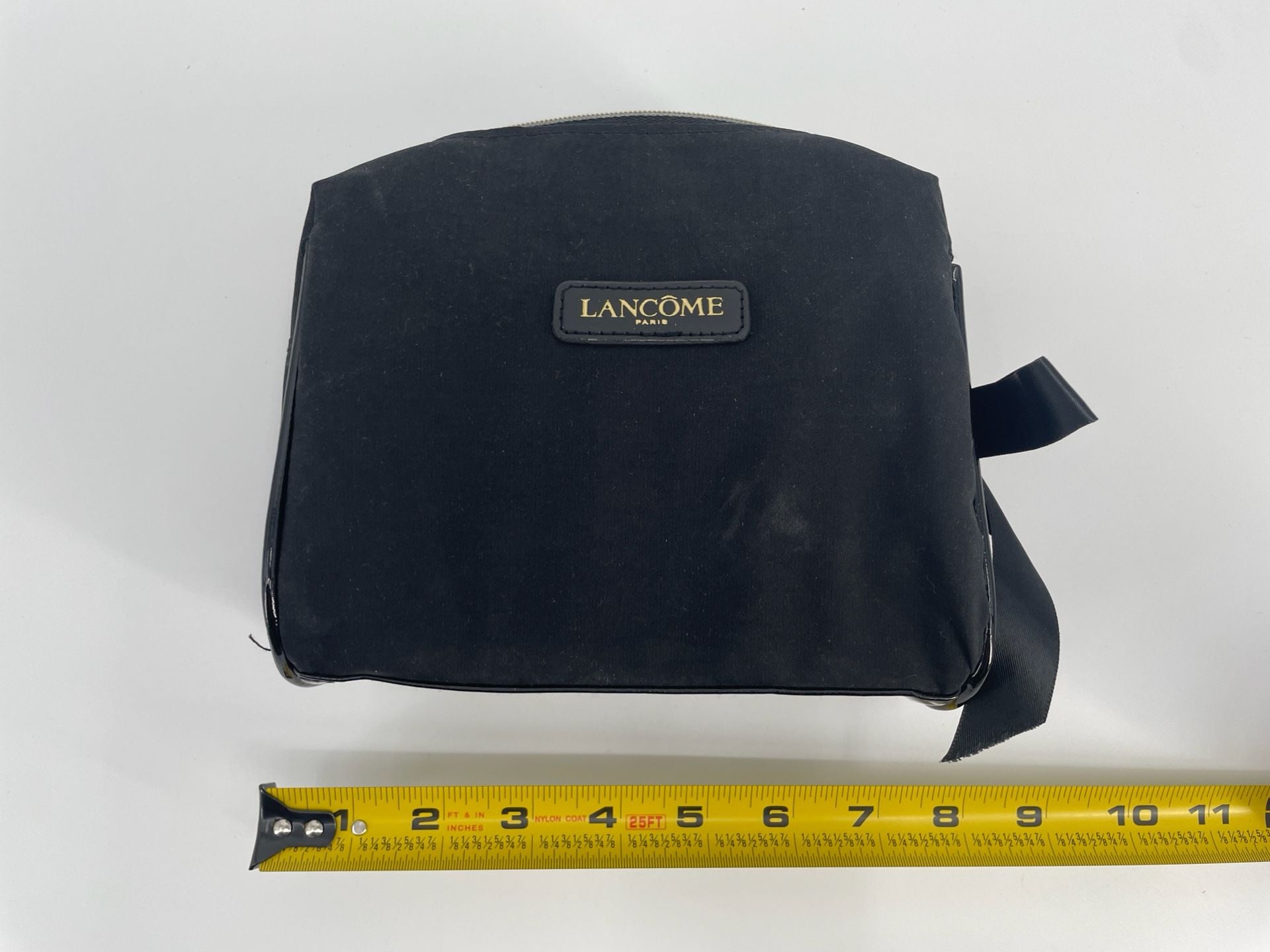 Lancome Black Makeup Bag Bow Zipper Pouch 6