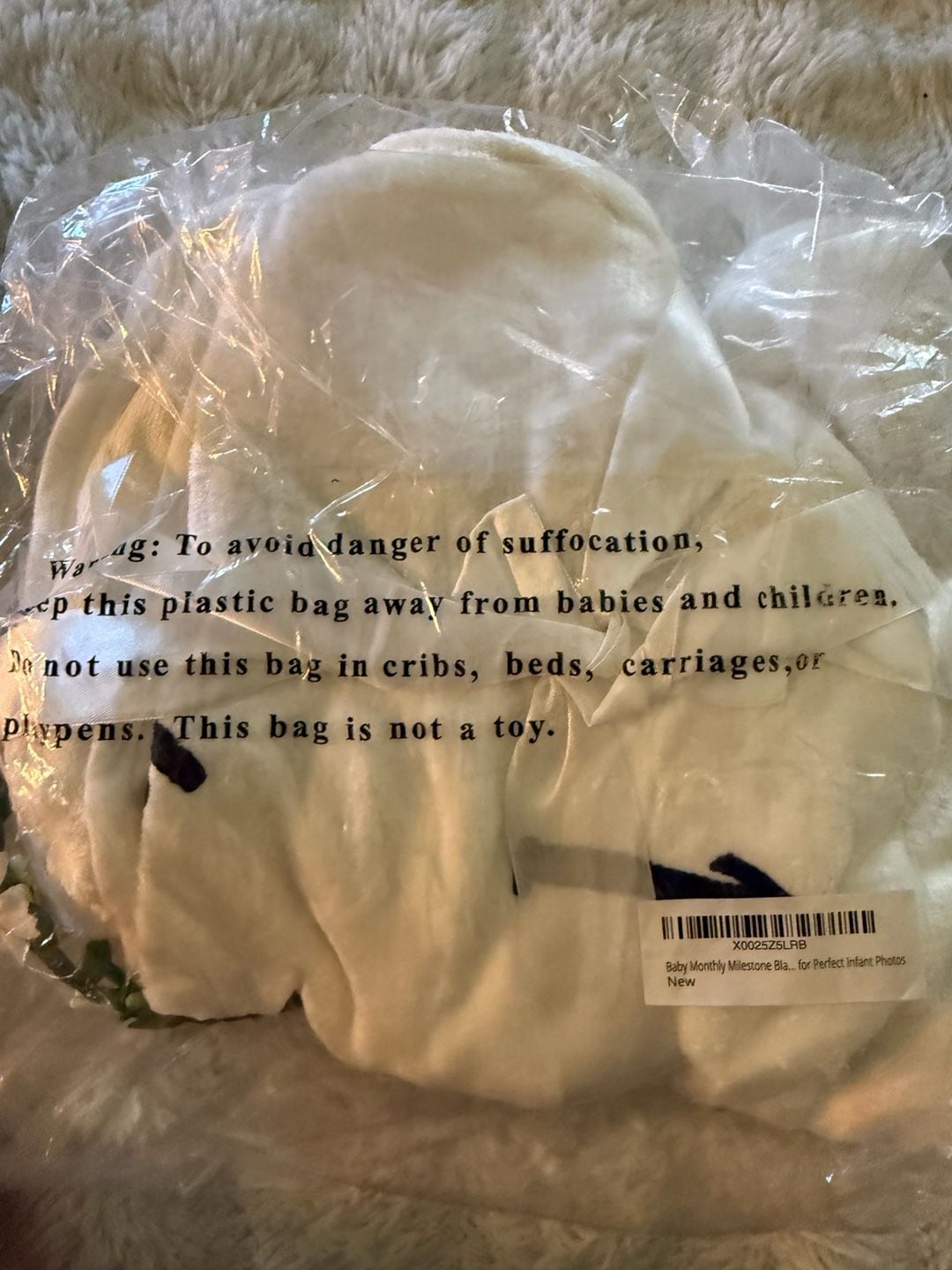 Msd Baby Milestone Blanket 32x40 White Floral 5